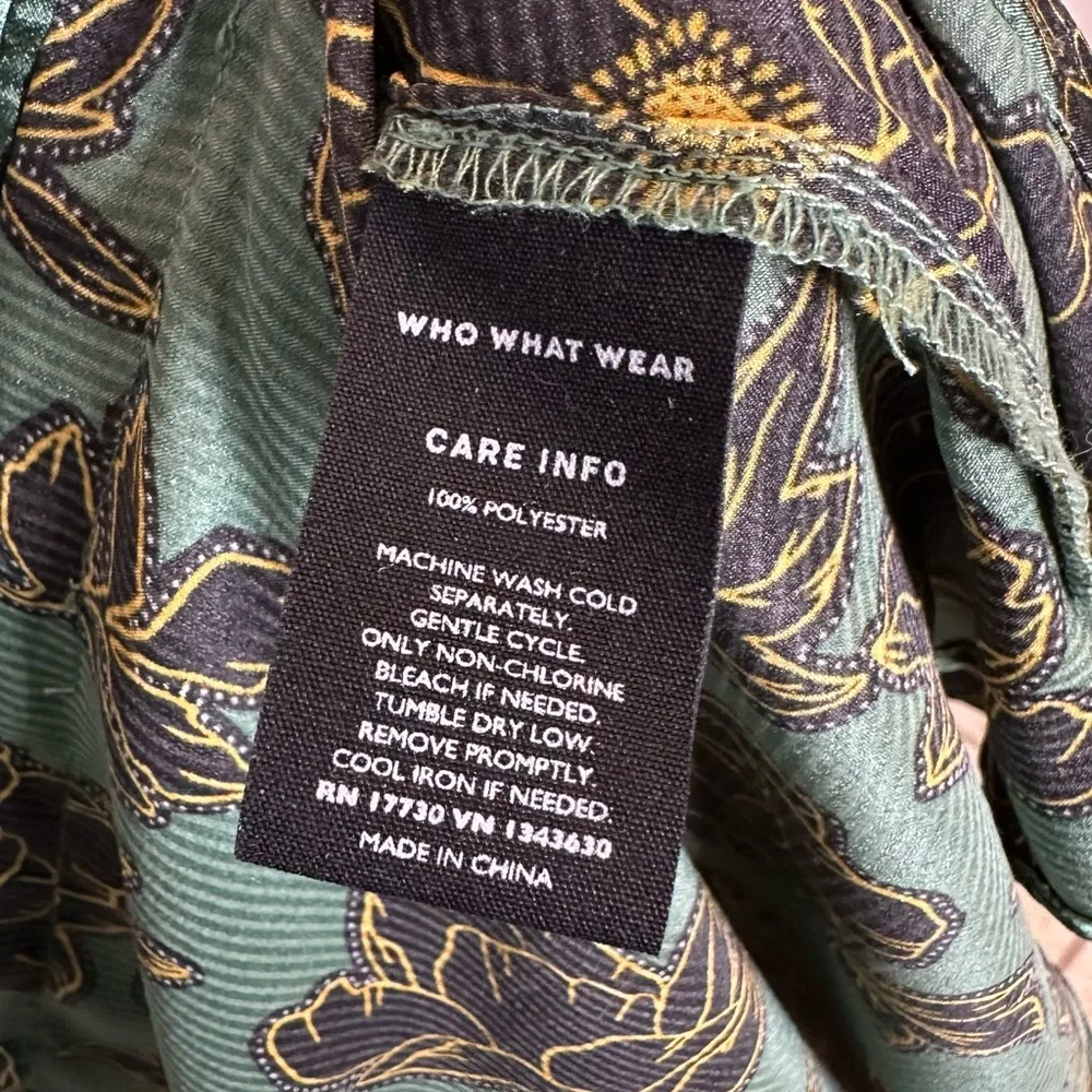 Who What Wear Green Floral Shirt Dress - Picture 4 of 9